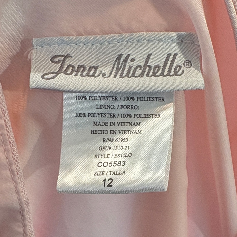 Jona Michelle Girl’s Pink Party Dress - Size 12 - Picture 8 of 16